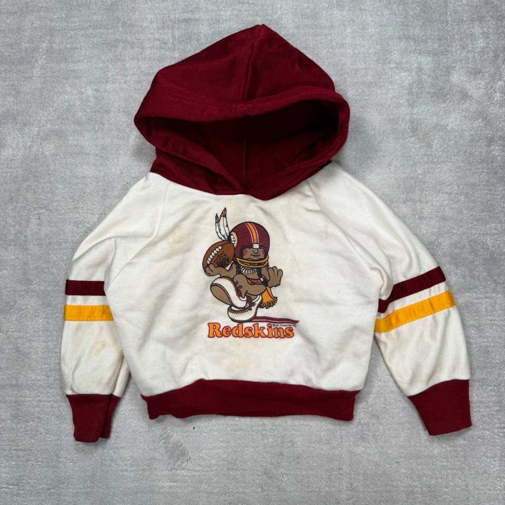 Vintage Washington Redskins Sweater Toddler 2T White 1983 NFL Sport Hoodie